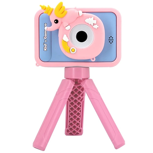 AC10 HD Kids Camera with 1080P Resolution, Dual Lens, and 2.4 Inch IPS Screen - Includes Tripod