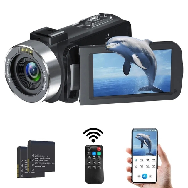 4K Digital Camera with 80MP Resolution, 18X Zoom, and 270° Flip Screen for Travel and Vlogging