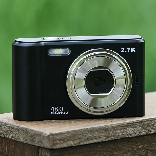 M2 Small HD Digital Camera with 2.4 Inch IPS Screen 2.7K HD Video and 700mAh Battery for Beginners