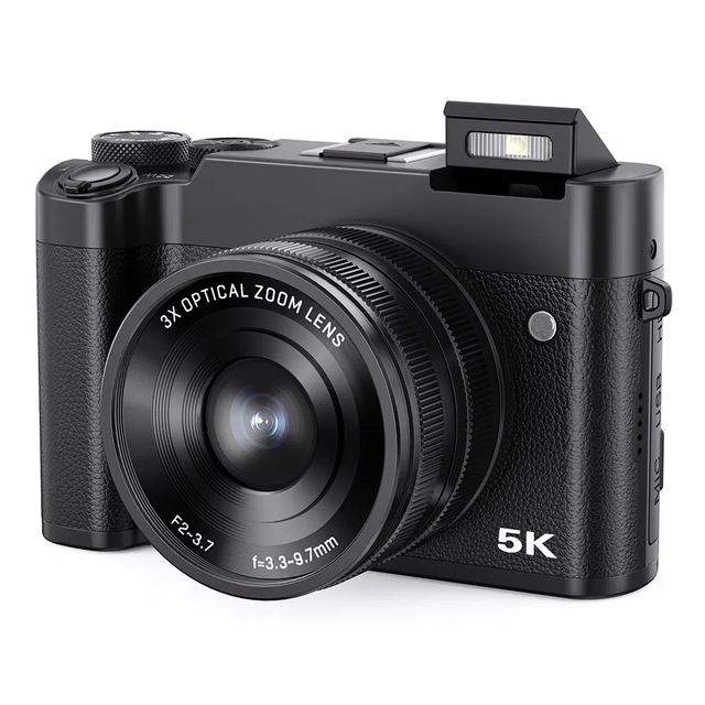 DC205X Dual Lens Digital Camera with 5K HD Video and Optical Zoom - 64GB Card Included