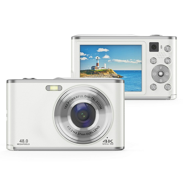 DC306L-AF Dual-Lens Digital Camera with 16X Digital Zoom 4K HD Video and Auto Focus for Vlogging