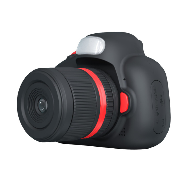 D6s Kids Digital Camera with 2.4inch HD Screen 1200mAh Battery and TF Card Support - Black